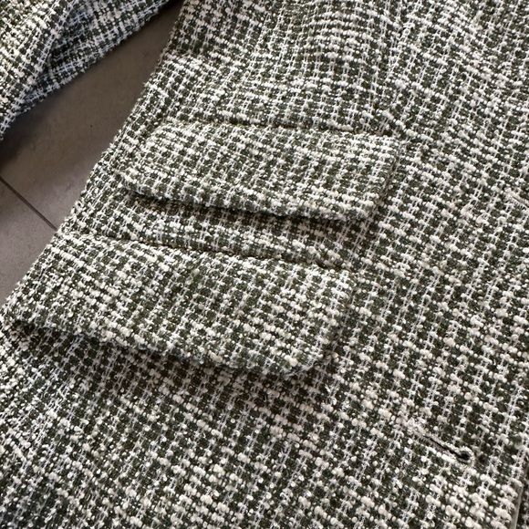 Rag and Bone Slade Boucle Tweed Blazer in Light Green - Picture 6 of 9